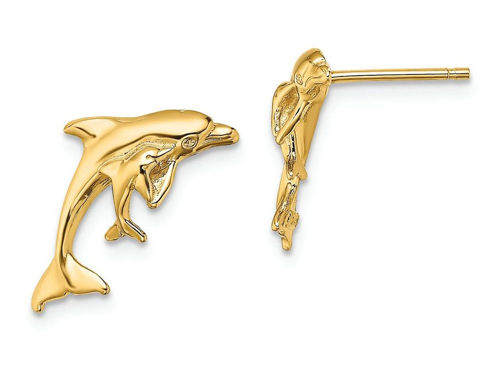 FJC Finejewelers 14k Yellow Gold Dolphin Small Post Earrings