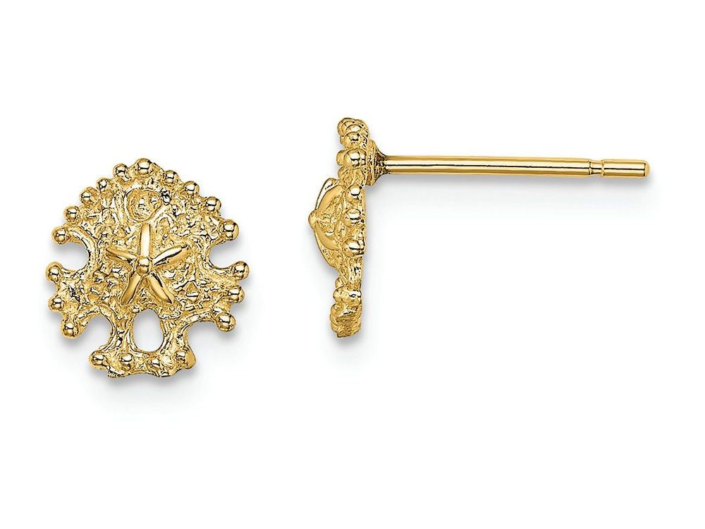 FJC Finejewelers 14k Yellow Gold Mini Sand Dollar Post Earrings