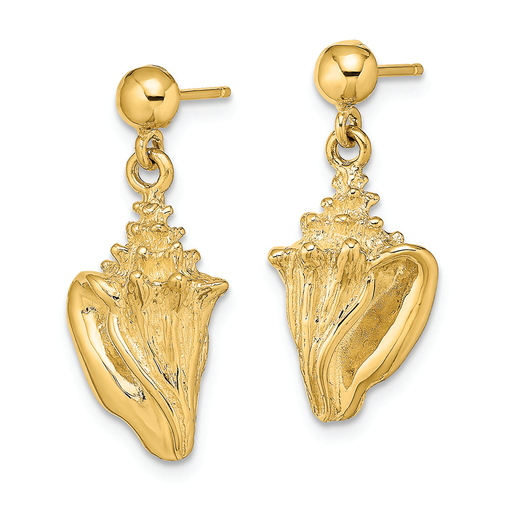 FJC Finejewelers 14k Yellow Gold Conch Shell Dangle Earrings