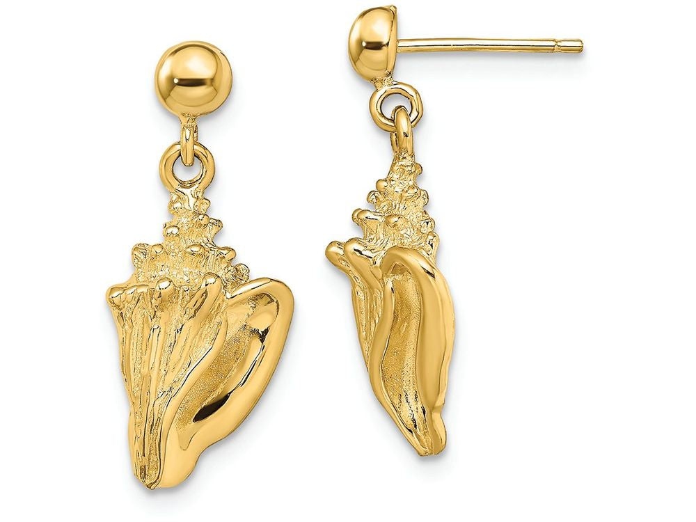 FJC Finejewelers 14k Yellow Gold Conch Shell Dangle Earrings