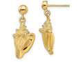 FJC Finejewelers 14k Yellow Gold Conch Shell Dangle Earrings