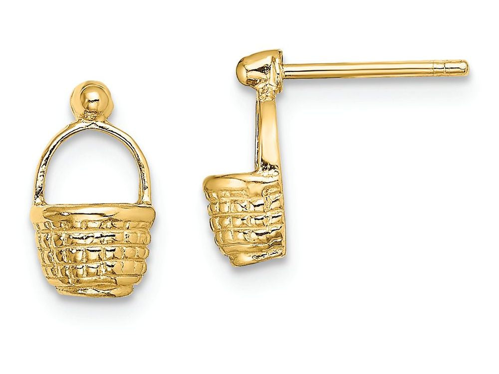 FJC Finejewelers 14k Yellow Gold Mini Basket Post Earrings Flat Back