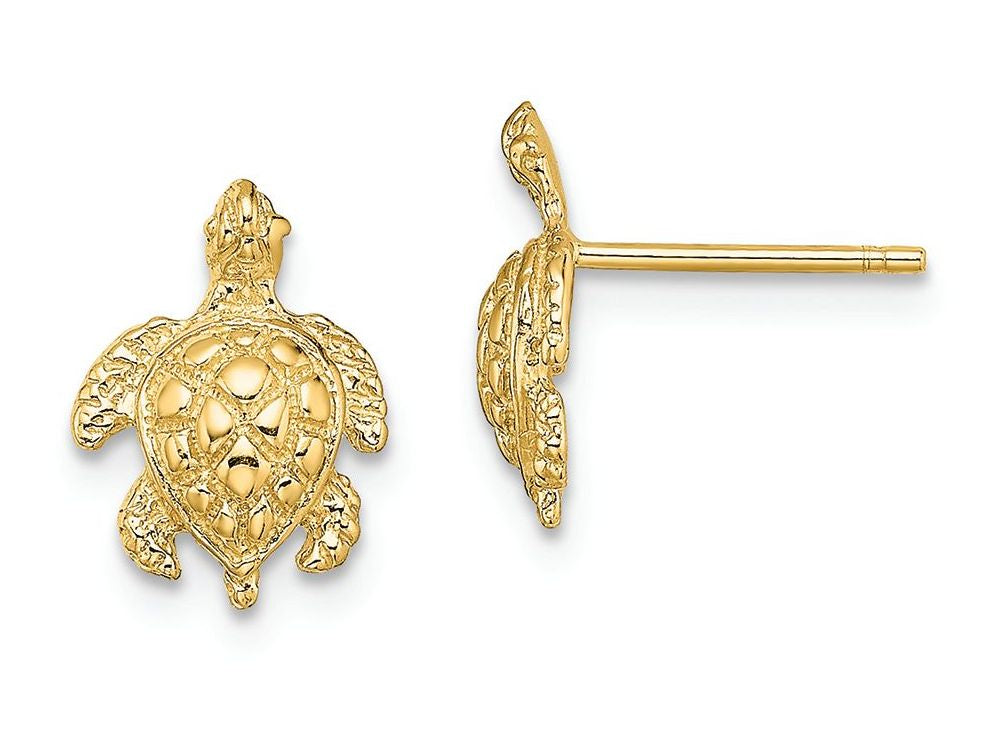 FJC Finejewelers 14k Yellow Gold Sea Turtle Post Earringstext