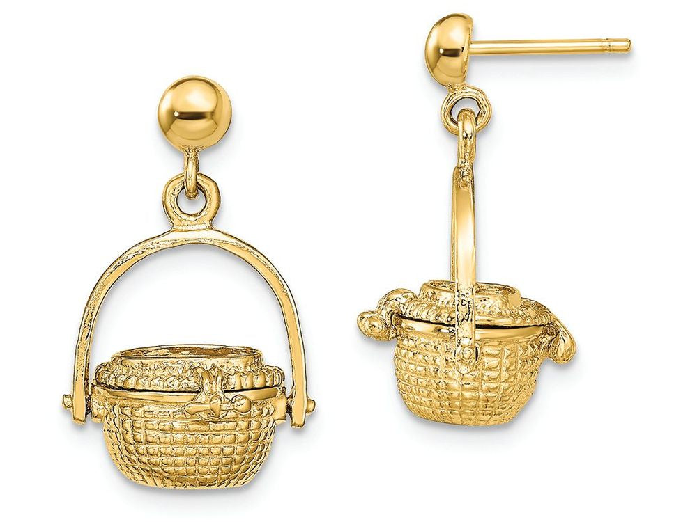 FJC Finejewelers 14k Yellow Gold 3d Nantucket Basket Dangle Earrings