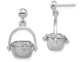 FJC Finejewelers 14k White Gold White 3d Nantucket Basket Dangle Earrings