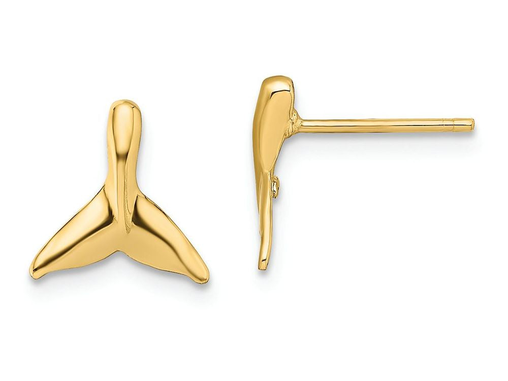 FJC Finejewelers 14k Yellow Gold Mini Whale Tail Post Earrings