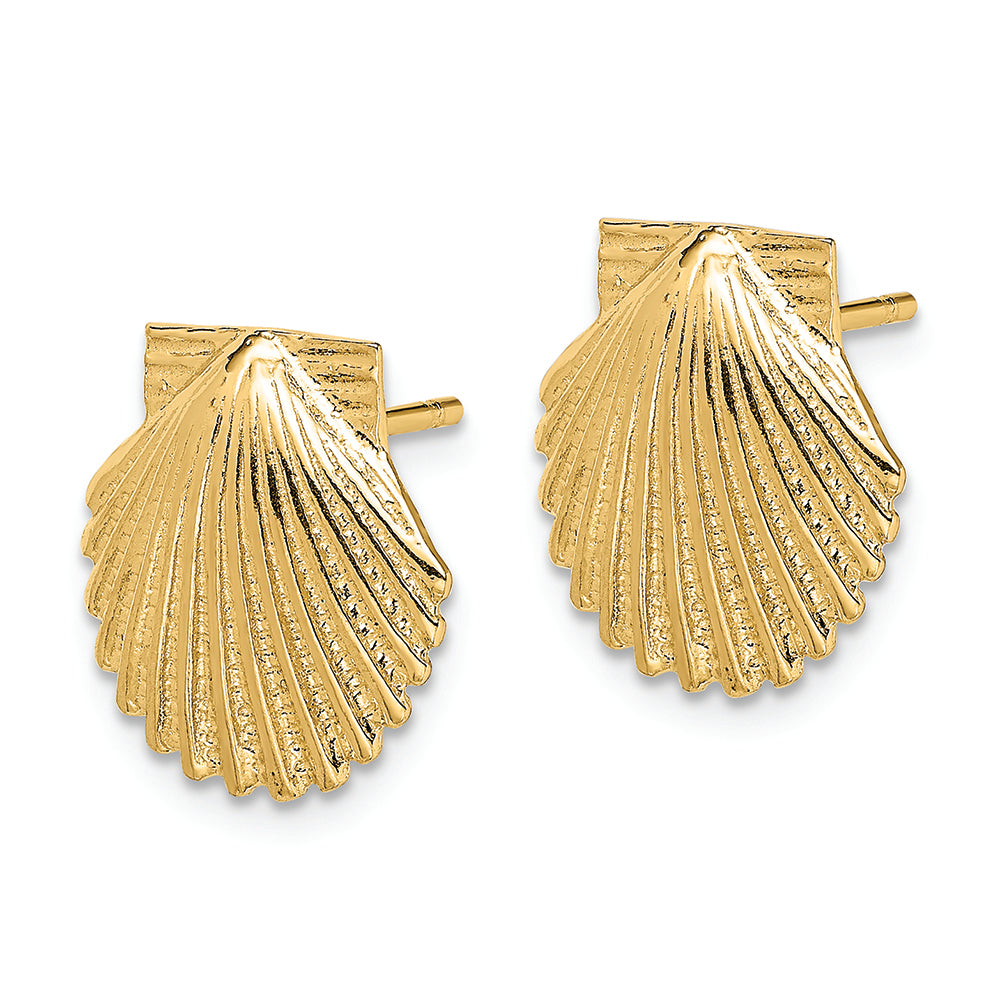 FJC Finejewelers 14k Yellow Gold Scallop Shell Post Earrings