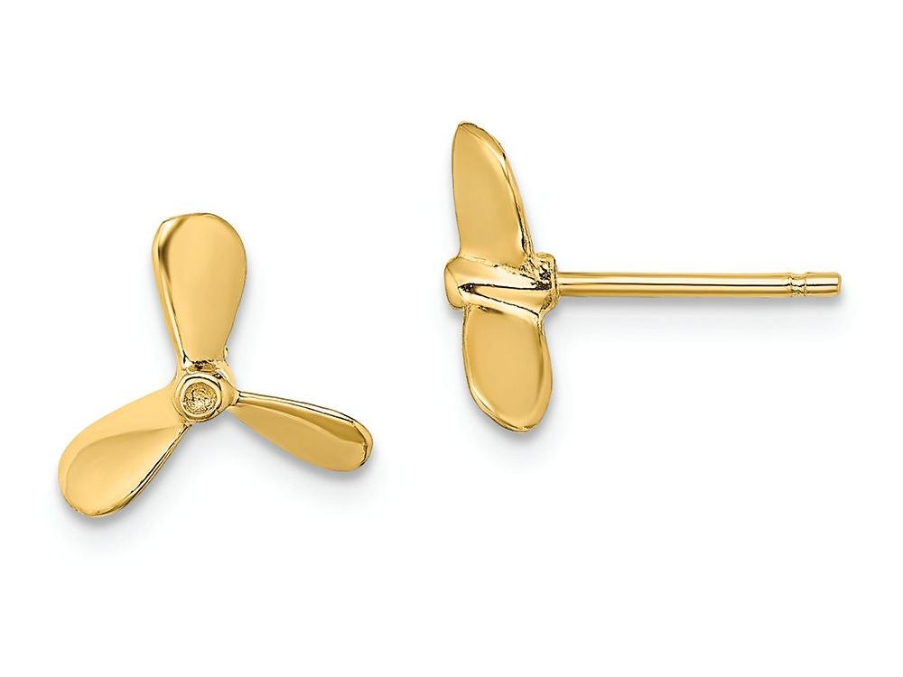 FJC Finejewelers 14k Yellow Gold Propeller Post Earrings