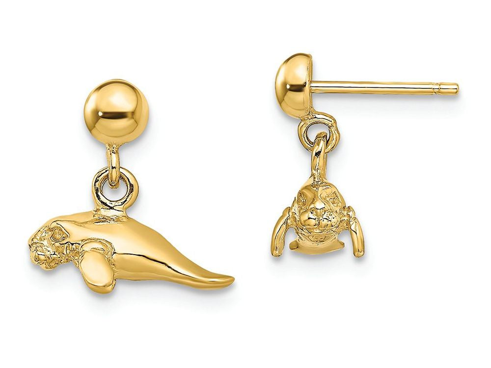 FJC Finejewelers 14k Yellow Gold 3d Mini Manateedangle Earrings