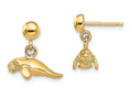FJC Finejewelers 14k Yellow Gold 3d Mini Manateedangle Earrings