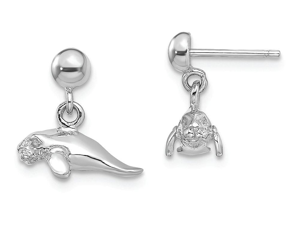 FJC Finejewelers 14k White Gold 3d Mini Manateedangle Earrings