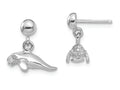 FJC Finejewelers 14k White Gold 3d Mini Manateedangle Earrings