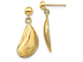 FJC Finejewelers 14k Yellow Gold Mussel Shell Dangle Earrings