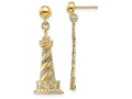 FJC Finejewelers 14k Yellow Gold Cape Hatteras Lighthouse Earrings