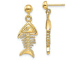 FJC Finejewelers 14k Yellow Gold 3d Fishbone Dangle Earrings