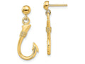FJC Finejewelers 14k Yellow Gold 3d Fish Hook Dangle Earrings