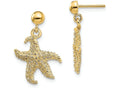 FJC Finejewelers 14k Yellow Gold Starfish with Small Holes Dangle Earrings