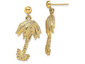 FJC Finejewelers 14k Yellow Gold Single Palm Tree Dangle Earrings