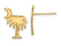 FJC Finejewelers 14k Yellow Gold Charleston Palm Tree with Moon Post Earrings