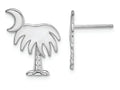 FJC Finejewelers 14k White Gold White Charleston Palm Tree with Moon Post Earrings