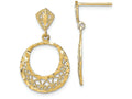 FJC Finejewelers 14k Yellow Gold Circle Dangle with Cut-out Hearts Diamond Post