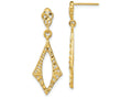 FJC Finejewelers 14k Yellow Gold Diamond Dangle Cut-out Elongated Diamond Post