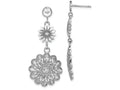 FJC Finejewelers 14k White Gold Sunflower Style Double Drop Bright Cut Accent Charm