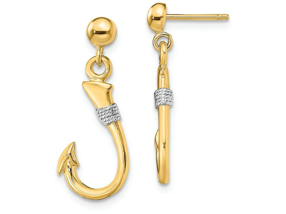 FJC Finejewelers 3d Fish Hook Rope Dangle Earrings