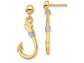 FJC Finejewelers 3d Fish Hook Rope Dangle Earrings