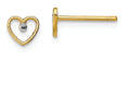 FJC Finejewelers 14k Two-tone Gold Heart Bright Cut Accent Post Earrings