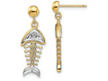 FJC Finejewelers 14k Two-tone Gold Fishbone Dangle Earringstwo-color