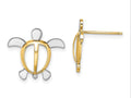 FJC Finejewelers 14k Two-tone Gold Two-color Sea Turtle Post Charm