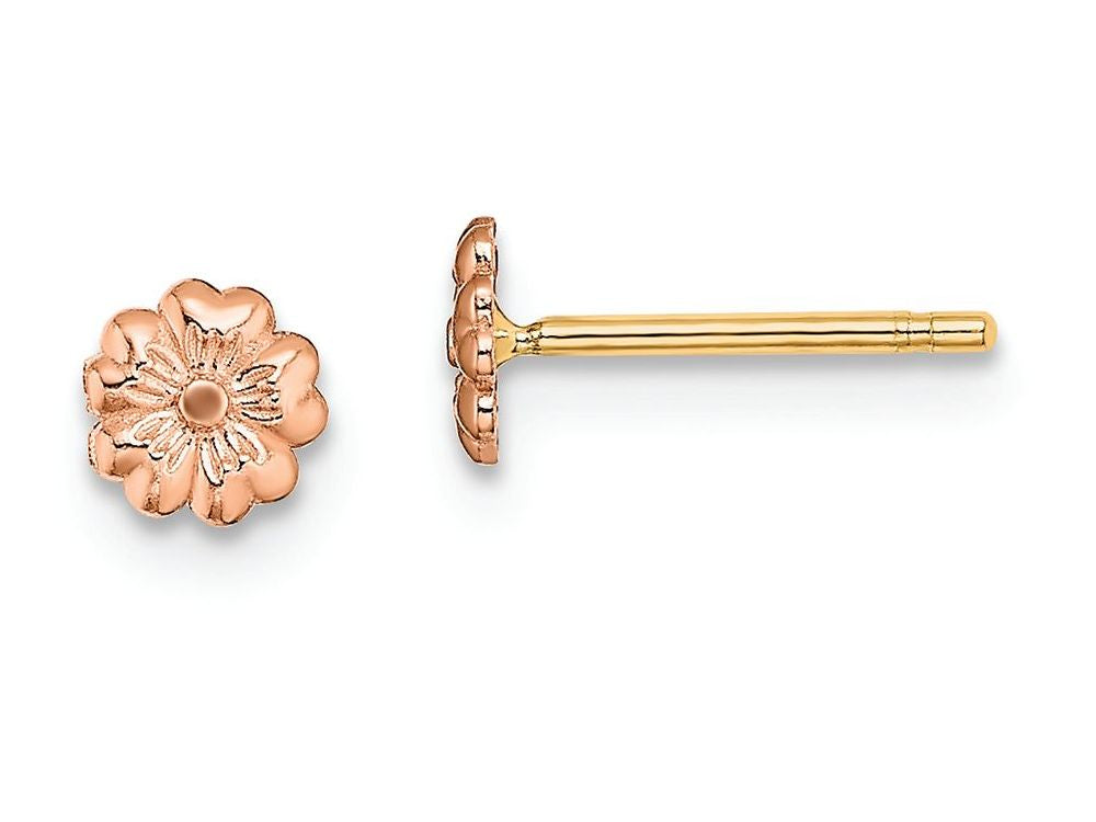 FJC Finejewelers 14k Rose Gold Flower Post Earrings