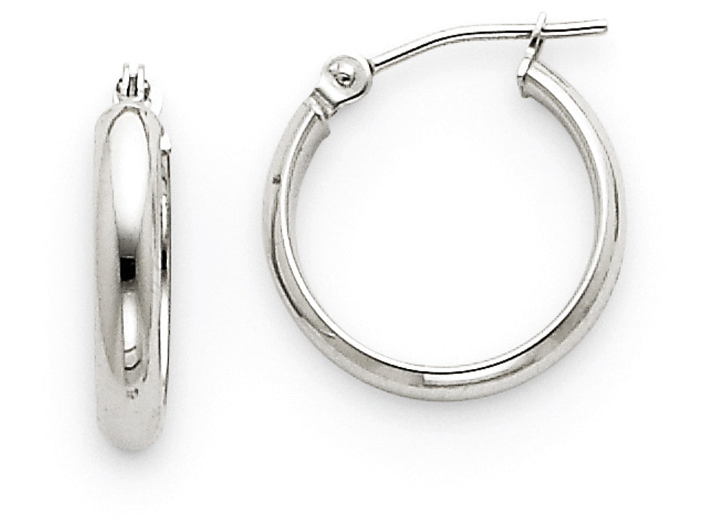 FJC Finejewelers 14k White Gold Round Tube Hoop Earrings