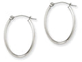 FJC Finejewelers 14k White Gold Polished 2.75mm Oval Tube Hoop Earrings