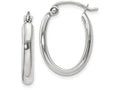 FJC Finejewelers 14k White Gold Polished 2.75mm Oval Tube Hoop Earrings