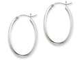 FJC Finejewelers 14k White Gold Polished 3.75mm Oval Tube Hoop Earrings