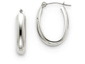 FJC Finejewelers 14k White Gold Polished 3.75mm Oval Tube Hoop Earrings