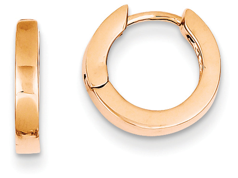 FJC Finejewelers 14k Rose Gold Round Hinged Hoop Earrings
