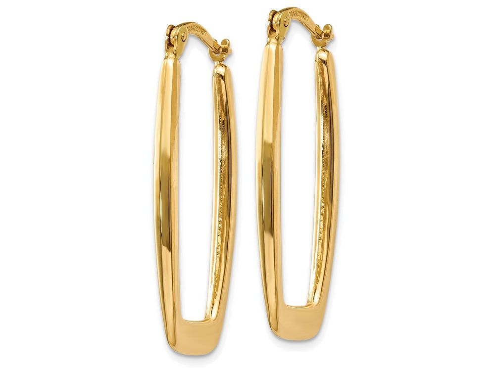 FJC Finejewelers 14k Yellow Gold Polished 2.25mm Rectangle Hoop Earrings