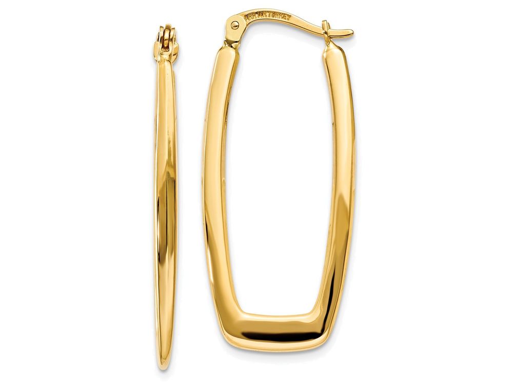 FJC Finejewelers 14k Yellow Gold Polished 2.25mm Rectangle Hoop Earrings
