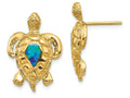 FJC Finejewelers 14k Yellow Gold Created Opal Turtle Post Earrings