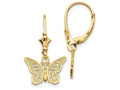 FJC Finejewelers 14k Yellow Gold Butterflyleverback Earringscut-out Textured