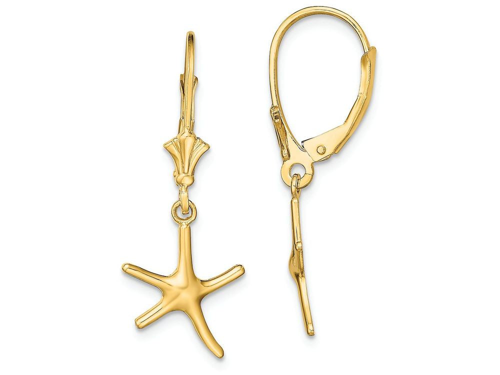 FJC Finejewelers 14k Yellow Gold Mini Dancing Starfish Leverback Earrings