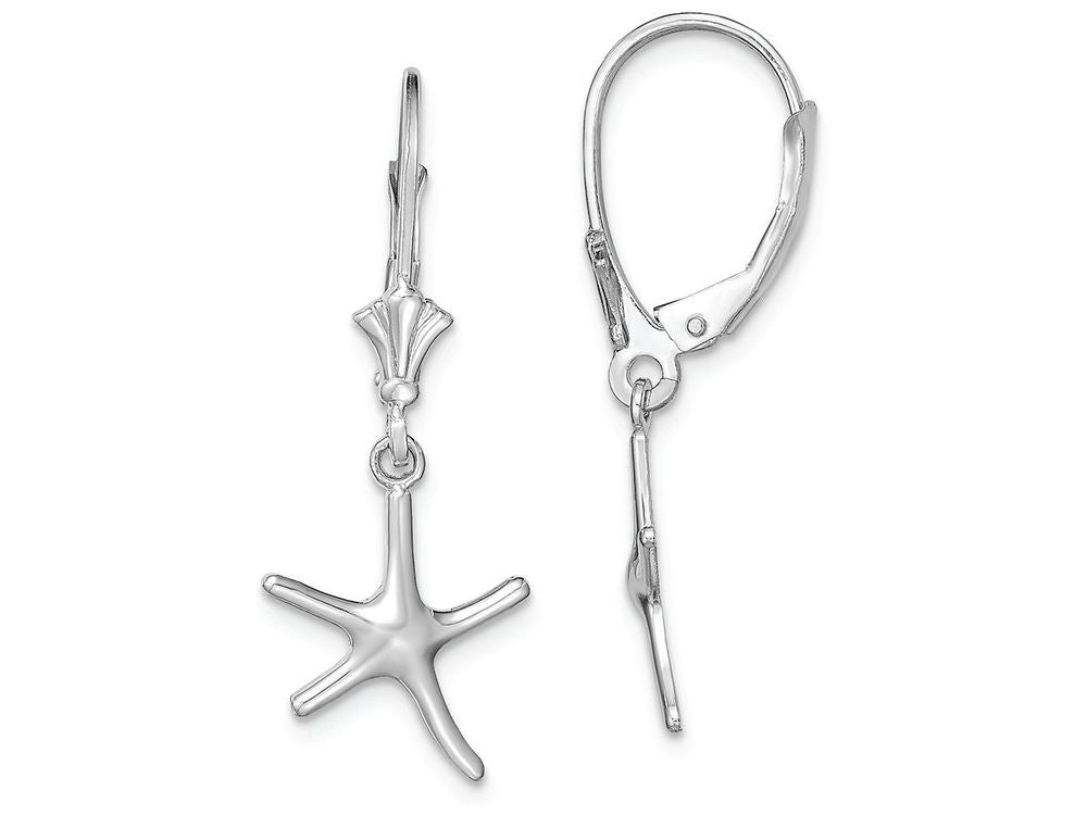 FJC Finejewelers 14k White Gold Mini Dancing Starfish Leverback Earrings