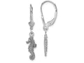 FJC Finejewelers 14k White Gold Mini 3d Seahorse Leverback Earrings