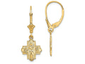 FJC Finejewelers 14k Yellow Gold Small 4-way Medal Leverback Earrings"i'm A Catholic..."