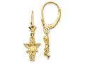 FJC Finejewelers 14k Yellow Gold 3d Mini Guardian Angelleverback Earrings