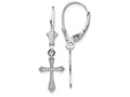 FJC Finejewelers 14k White Gold Mini Cross with Scroll Tipsleverback Earrings