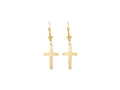 FJC Finejewelers 14k Yellow Gold Beveled Cross with Square Tips Leverback Earrings